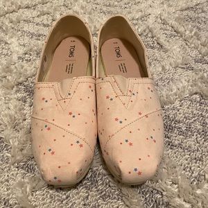 TOMS Alpargata Pink with pink and blue stars